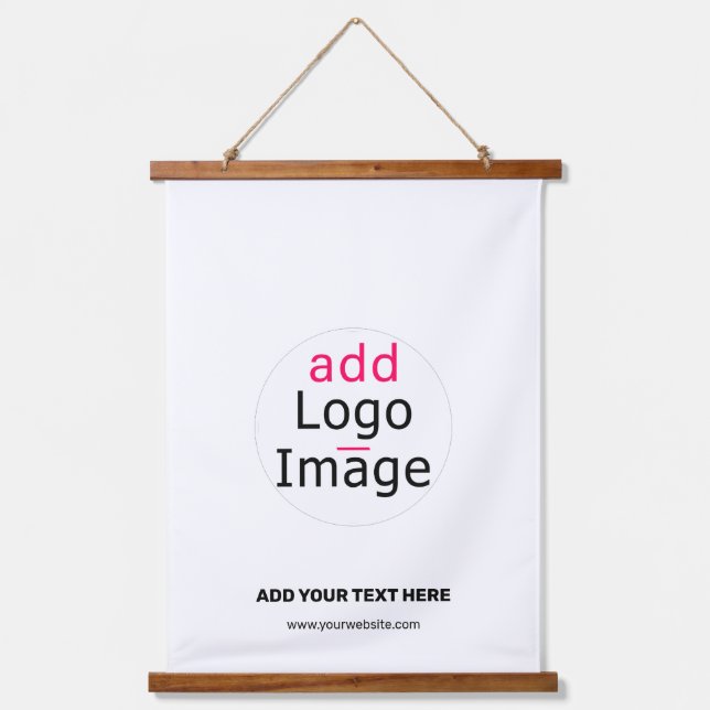 Extravagant Business Chic Customizable Logo  Hanging Tapestry (Front)
