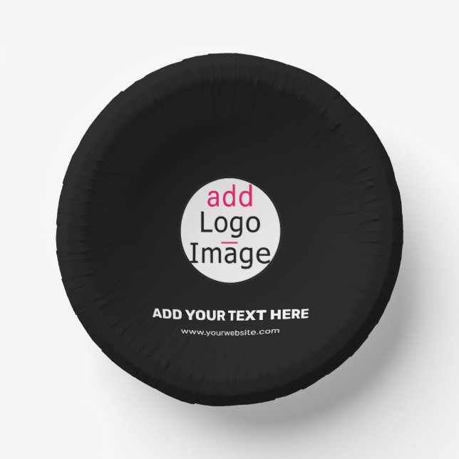 Extravagant Business Custom Brand Black Paper Bowls (Front)