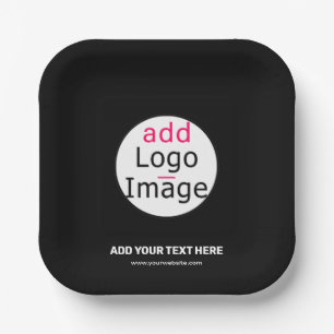 Extravagant Business Custom Brand Black Paper Plates
