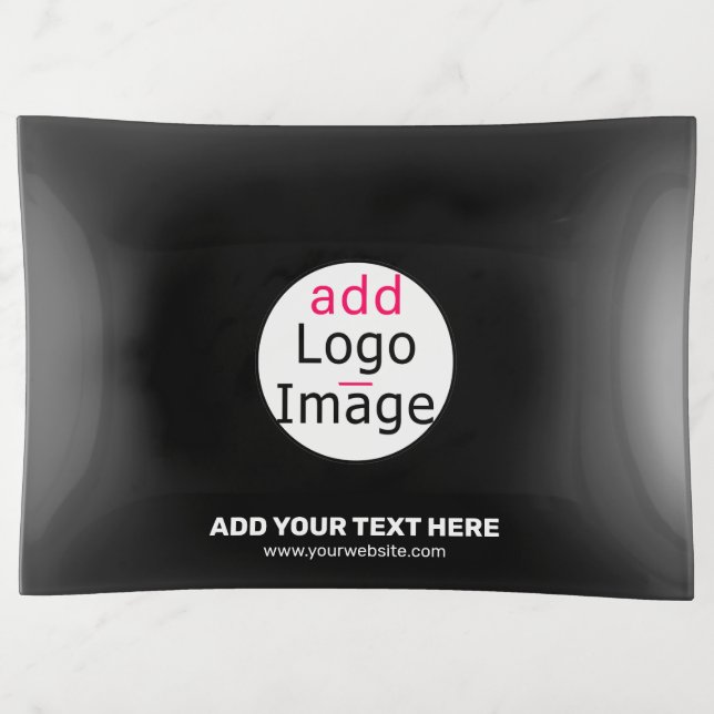 Extravagant Business Custom Brand Black Trinket Tray (Front)
