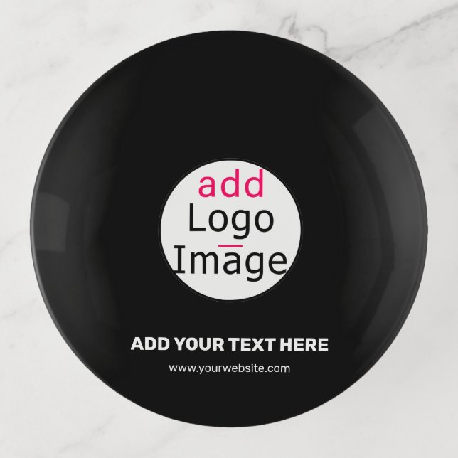 Extravagant Business Custom Brand Black Trinket Tray (Front)