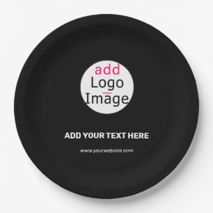 Extravagant Business Custom Logo Black Paper Plates