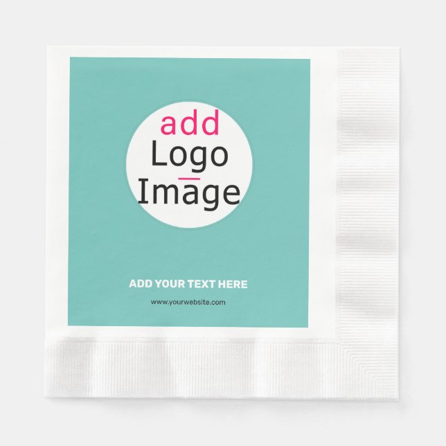 Extravagant Business Custom Logo Fresh Mint Hue Napkins (Front)