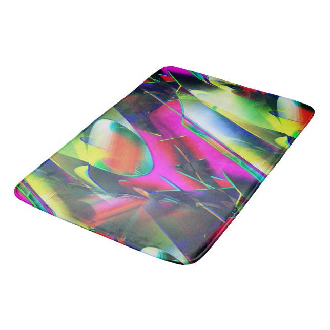 Extravagant colors of abstract and showy shapes    bath mat (Angled)