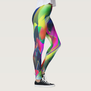 Extravagant colors of abstract and showy shapes leggings