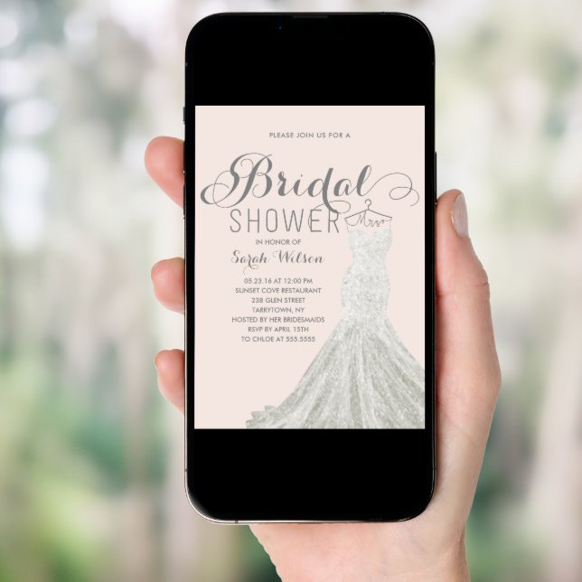Extravagant Dress Blush | Bridal Shower Invitation (Front Digital)
