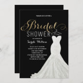 Extravagant Dress Gold Custom Color| Bridal Shower Invitation (Front/Back)