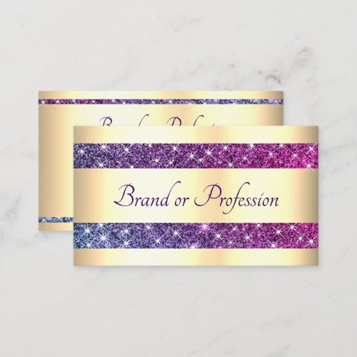 Extravagant Gold Effect Purple Glitter Sparkle Business Card