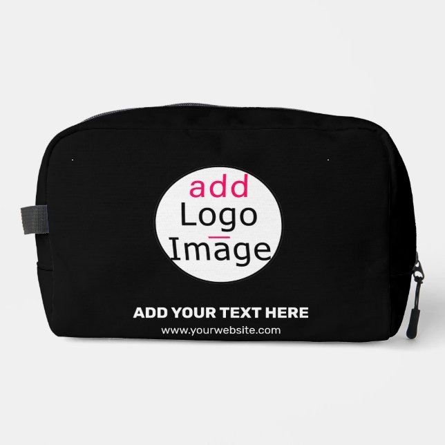 Extravagant Professional Business Black Custom Dopp Kit (Front)