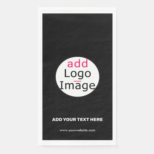 Extravagant Professional Business Custom Black  Paper Guest Towels (Front)