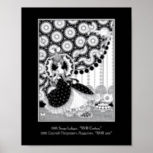 Extravagant Rococo woman Russian Art Nouveau Poster