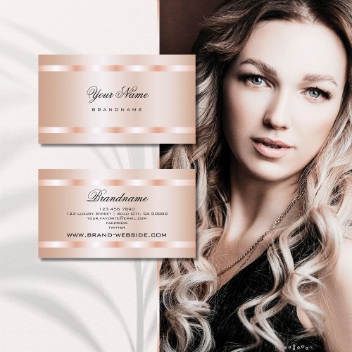 Extravagant Rose Gold Colored Professional Stylish Business Card