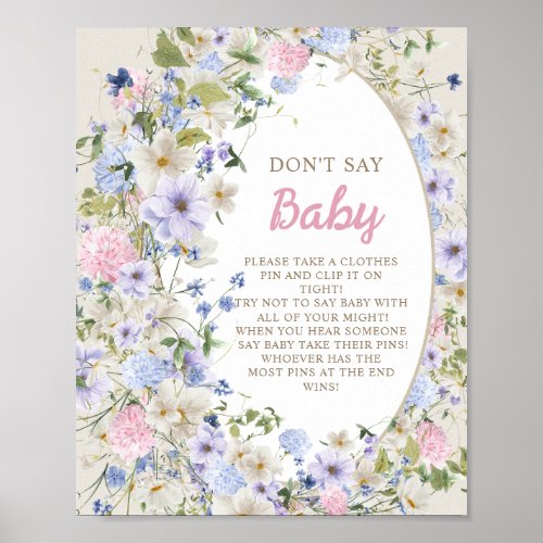 Extravagant watercolor delicate Dont say Baby Poster