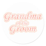 Extravaganza Grandma of Groom Classic Round Sticker