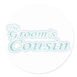Extravaganza Groom's Cousin Blue Classic Round Sticker