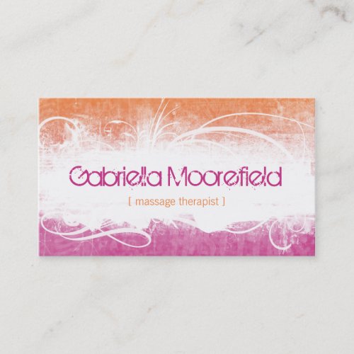 Extreame Grunge Massage Therapy Business Cards