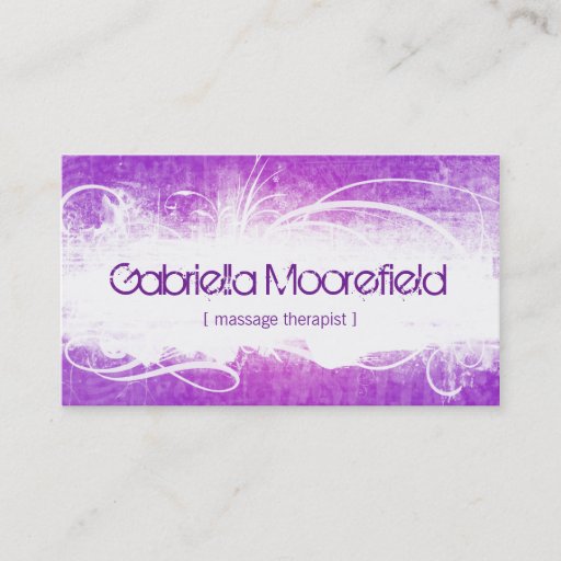 Customizable Extreame Grunge Massage Therapy Business Cards