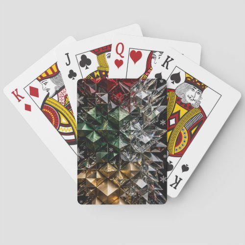 Extreme 3D Mosaic Christmas Tree Abstract Poker Cards