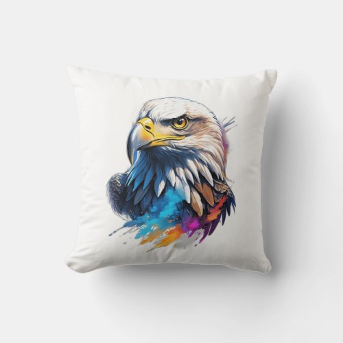 Extreme absurd fantastic eagle  Extreme closeup w Throw Pillow