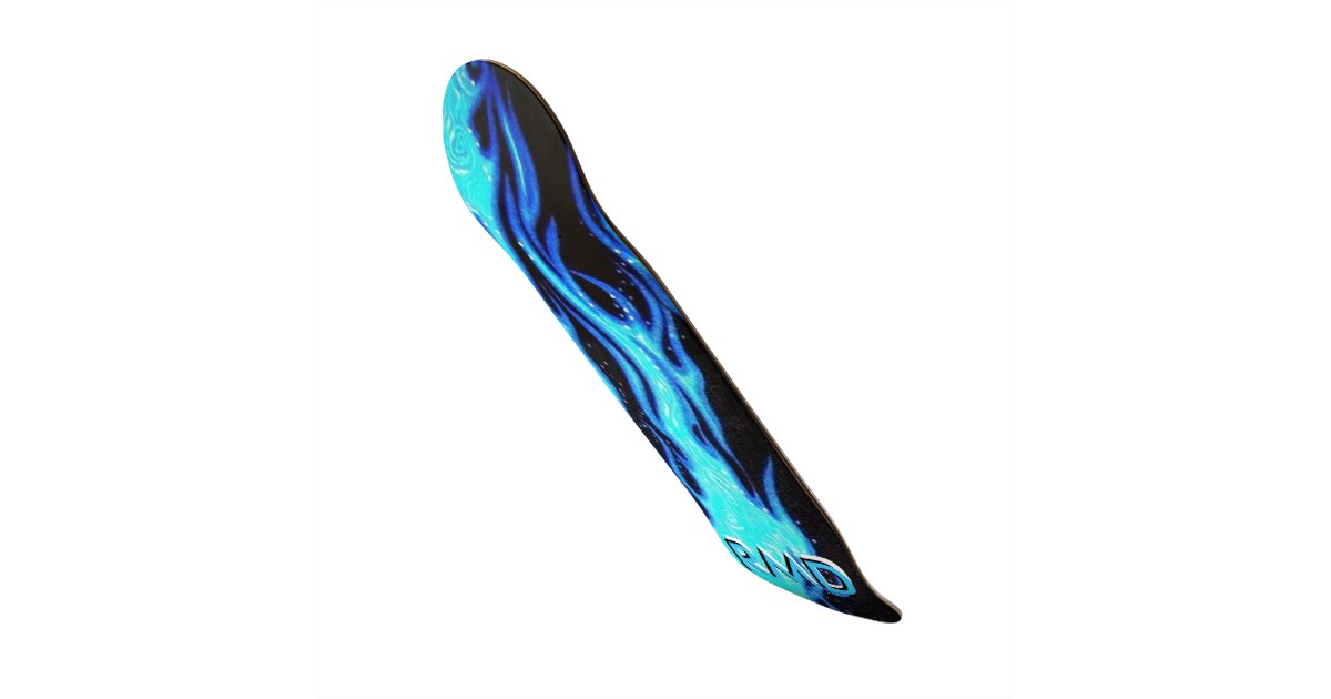 EXTREME Blue Flame Skateboard Deck | Zazzle