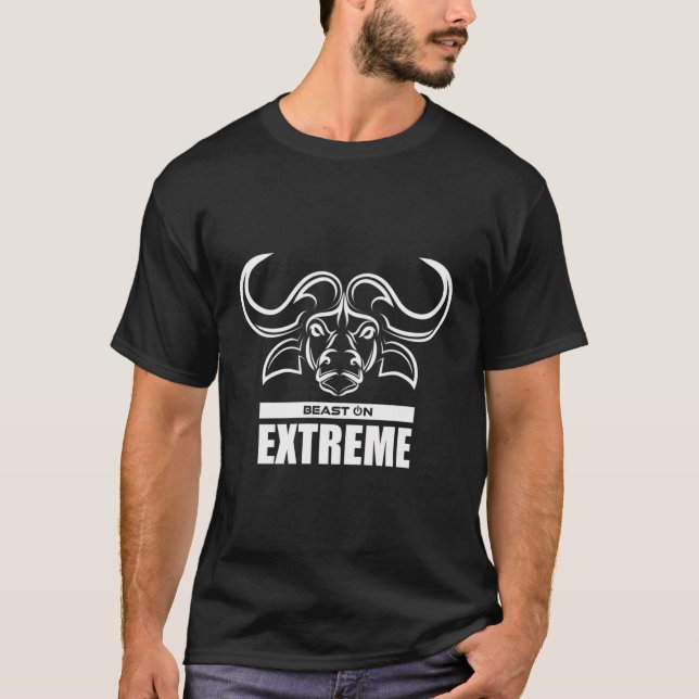 Extreme Buffalo Head Gym Training Fitness Workout  T-Shirt (Front)