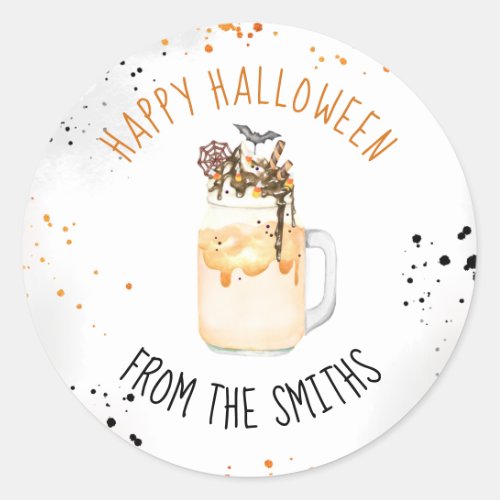 Extreme Crazy Milkshake Halloween Trick Or Treat Classic Round Sticker