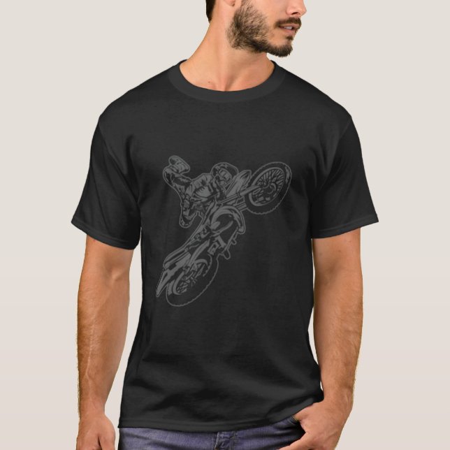 Extreme Dirt Bike Motocross Rider T-Shirt (Front)