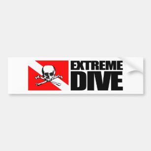 Extreme Dive (Skull) Bumpersticker Bumper Sticker