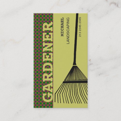Extreme Gardening Rake Business Card Template