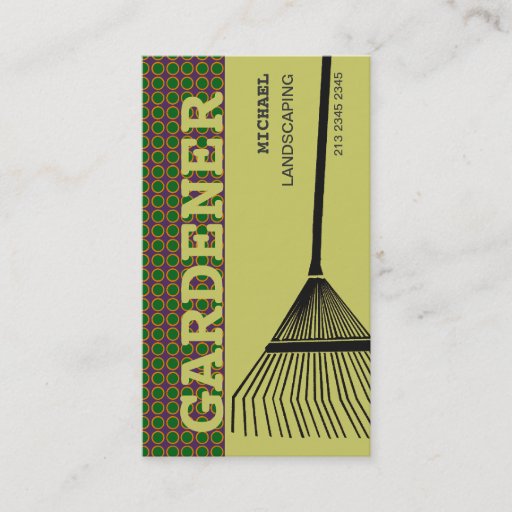 Customizable Extreme Gardening Rake Business Card Template