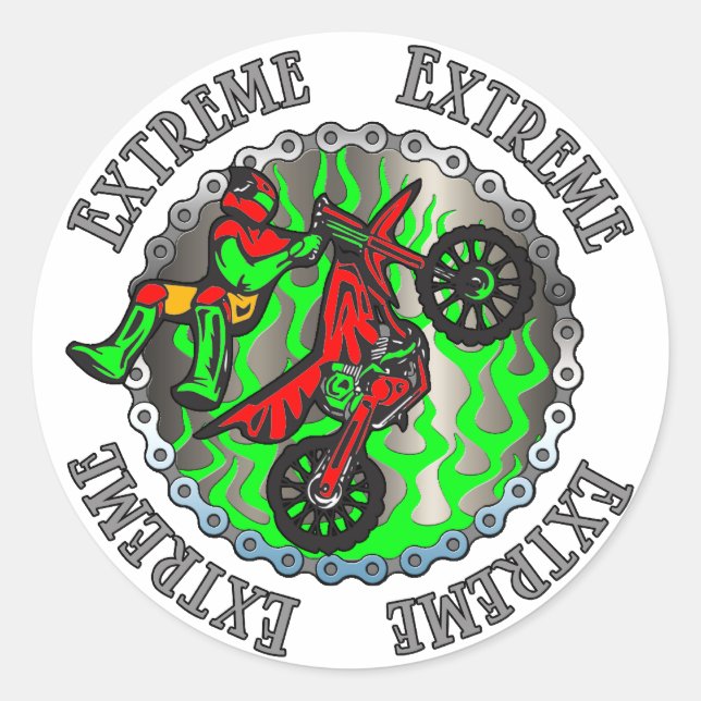 Extreme Green Classic Round Sticker (Front)