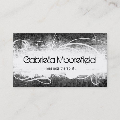 Extreame Grunge Massage Therapy Business Cards