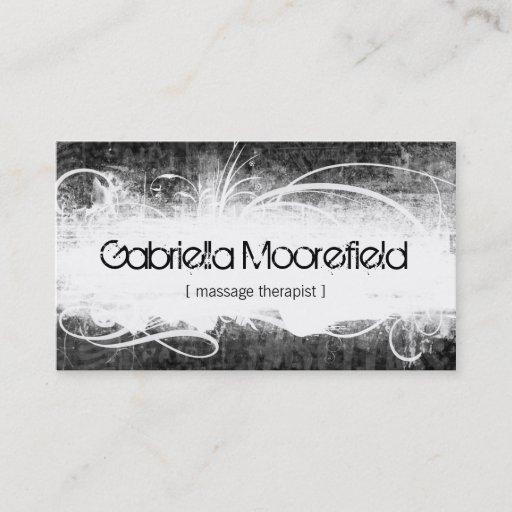 Customizable Extreame Grunge Massage Therapy Business Cards