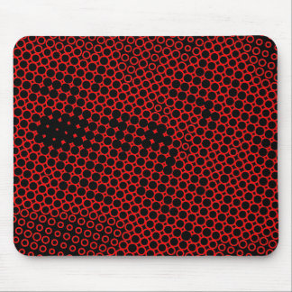 Extreme Half Tone - Black on Red Mouse Pad