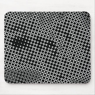 Extreme Half Tone - Black on White Mouse Pad