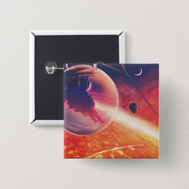 Extreme Hot Air Balloon on Volcanic Hellscape Button (Front & Back)