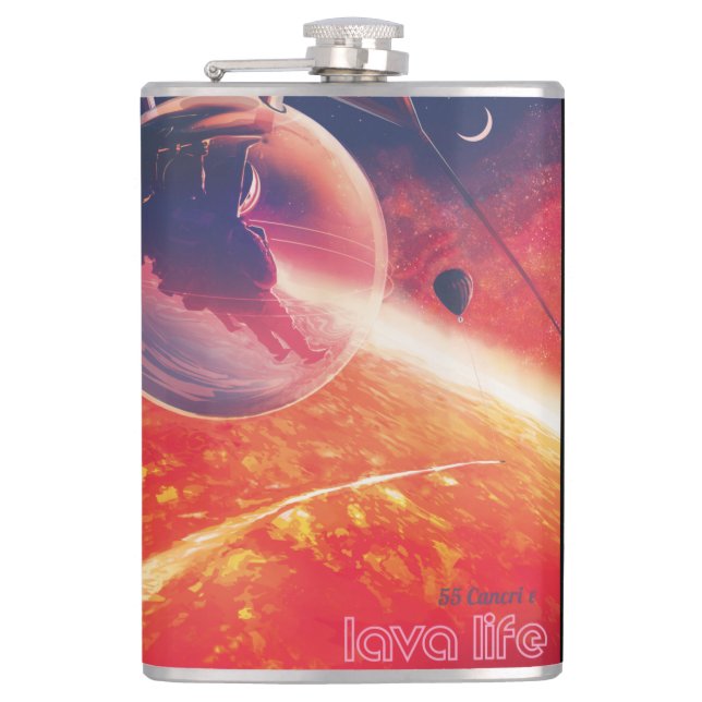 Extreme Hot Air Balloon on Volcanic Hellscape Flask (Front)