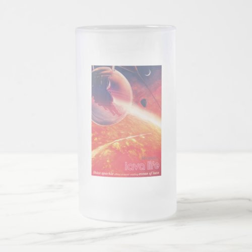 Extreme Hot Air Balloon on Volcanic Hellscape Frosted Glass Beer Mug