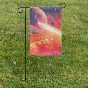 Extreme Hot Air Balloon on Volcanic Hellscape Garden Flag