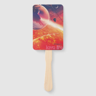 Extreme Hot Air Balloon on Volcanic Hellscape Hand Fan