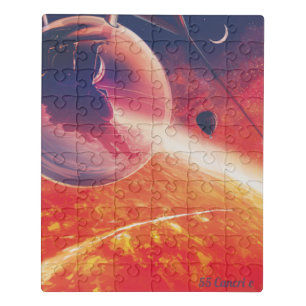 Extreme Hot Air Balloon on Volcanic Hellscape Jigsaw Puzzle