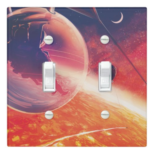 Extreme Hot Air Balloon on Volcanic Hellscape Light Switch Cover
