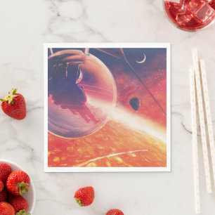 Extreme Hot Air Balloon on Volcanic Hellscape Napkins
