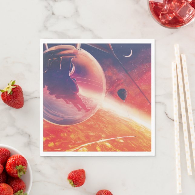Extreme Hot Air Balloon on Volcanic Hellscape Napkins (Insitu)