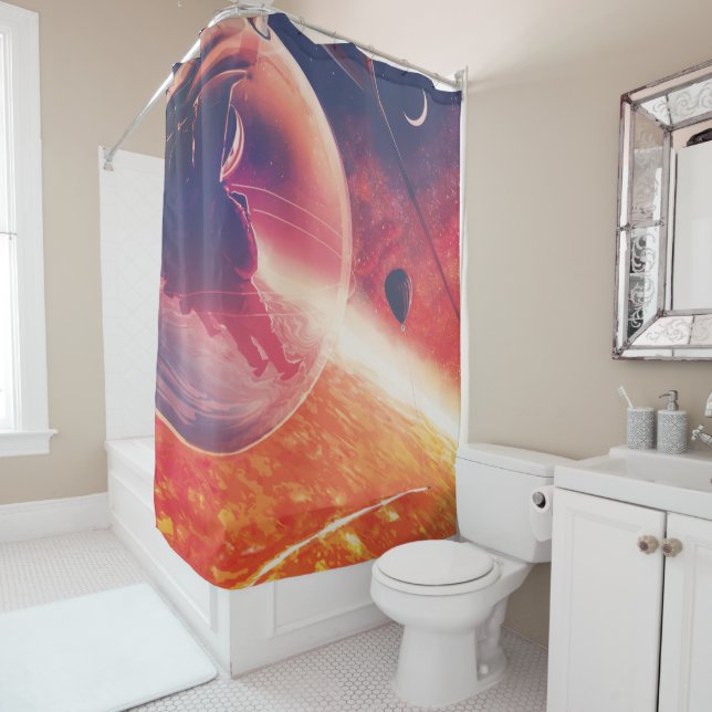 Extreme Hot Air Balloon on Volcanic Hellscape Shower Curtain (In Situ)