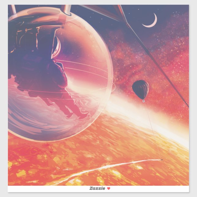 Extreme Hot Air Balloon on Volcanic Hellscape Sticker (Sheet)