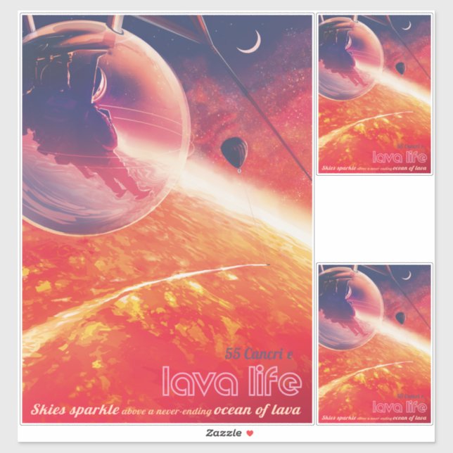 Extreme Hot Air Balloon on Volcanic Hellscape Sticker (Sheet)