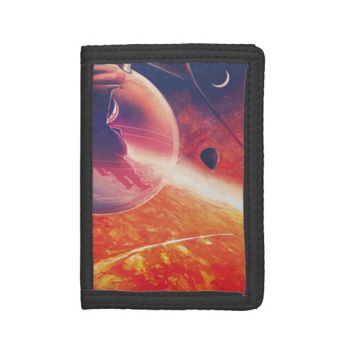 Extreme Hot Air Balloon on Volcanic Hellscape Trifold Wallet