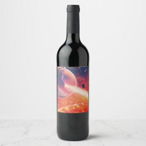 Extreme Hot Air Balloon on Volcanic Hellscape Wine Label