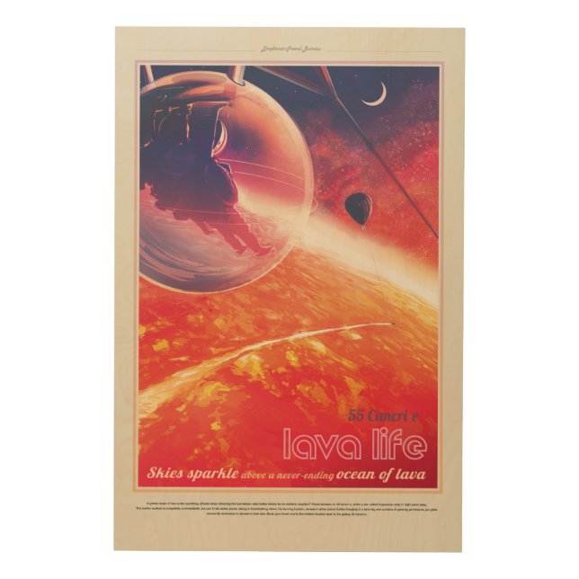Extreme Hot Air Balloon on Volcanic Hellscape Wood Wall Art (Front)